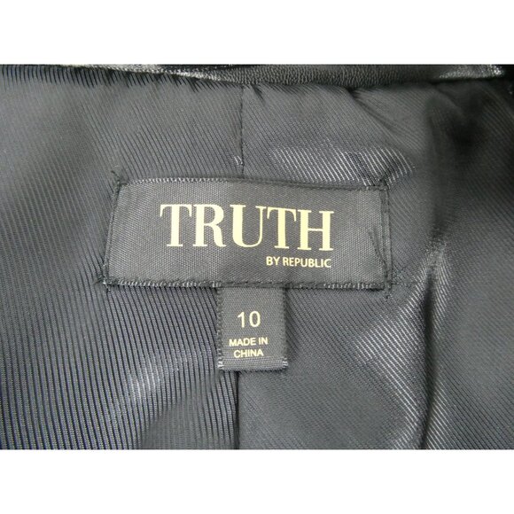 Truth Women's Faux Leather Jacket Black Size 10 - Picture 7 of 10